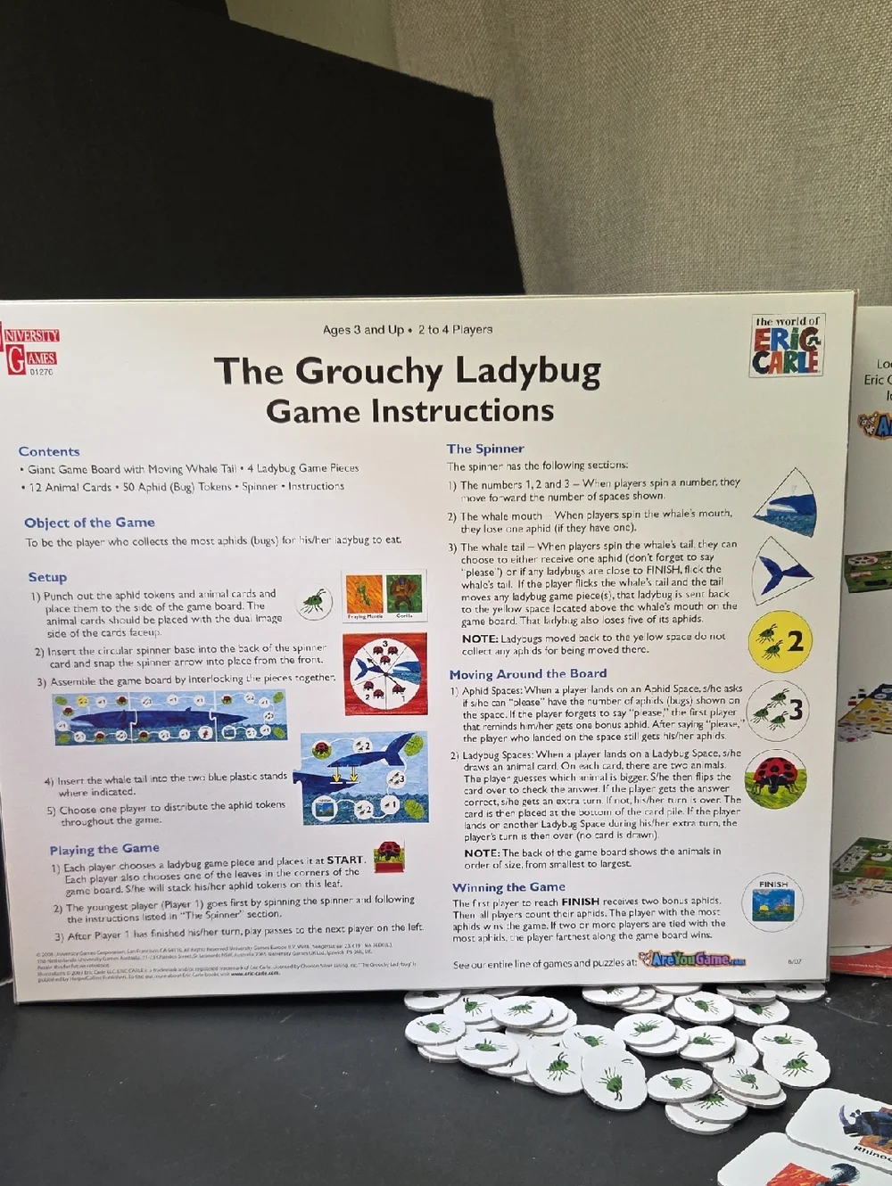 The Grouchy Ladybug Game Eric‎ Carle A Game of Size and Manners